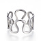 Tarnish Resistant 304 Stainless Steel Wide Band Rings, Hollow, Stainless Steel Color, Size 6~9, 16~19mm