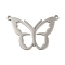Non-Tarnish 201 Stainless Steel Pendants, Butterfly, Stainless Steel Color, 20.5x30x1mm, Hole: 1.4mm