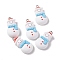 Christmas Theme Opaque Resin Pendants, with Platinum Tone Iron Findings, Snowman, White, 29.5x16x8mm, Hole: 2mm