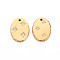 Ion Plating(IP) 304 Stainless Steel Micro Pave Clear Cubic Zirconia Pendants, Cadmium Free & Nickel Free & Lead Free, Oval, Real 14K Gold Plated, 18x13x2mm, Hole: 1.4mm