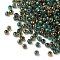 Electroplated Glass Beads, Round, Golden Plated, Green, 2x1.5mm, Hole: 0.7mm, 700pcs/set