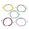 Tibetan Style Alloy Cross Link Bracelet, Glass Braided Bead Adjustable Bracelet, Mixed Color, Inner Diameter: 2-3/8~3-1/2 inch(6~9cm)