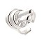 Brass Open Cuff Rings, Cadmium Free & Lead Free, Knot, Platinum, Inner Diameter: 17mm
