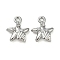 Brass Micro Pave Cubic Zirconia Pendants, Cadmium Free & Nickel Free & Lead Free, Star Charms, Platinum, 10.5x9x3.5mm, Hole: 1mm