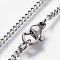 Non-Tarnish 304 Stainless Steel Curb Chains Necklaces, with Lobster Claw Clasp, Stainless Steel Color, 18.1 inch(46cm), 2mm