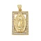 Brass Micro Pave Cubic Zirconia Pendants, Rectangle with Virgin Mary, Long-Lasting Plated, Lead Free & Cadmium Free, Real 18K Gold Plated, 27x16.5x3.5mm, Hole: 4.5x3.5mm