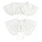2Pcs 2 Style Detachable Lady's False Collars, Scalloped/Ruffled Edge Neckline Trim, Clothes Sewing Applique Edge, DIY Garment Accessories, White, 1320~1480x155~170x1~2mm, 1pc/style