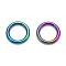 Ion Plating(IP) 304 Stainless Steel Linking Rings, Round Ring, Rainbow Color, 17x1.8mm, Inner Diameter: 12.2mm