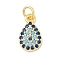 Brass Micro Pave Cubic Zirconia Pendants, Cadmium Free & Nickel Free & Lead Free, Teardrop Charms, with Jump Ring, Real 18K Gold Plated, 11x6.5x2.5mm, Hole: 3mm