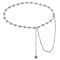 1Pc Iron Rhinestone Sparkling Flower Link Chains Belt with Alloy Cable Chains, Waist Belts for Shirt Dress Decoration, Platinum, 45-1/8 inch(114.5cm)