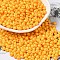 6/0 Opaque Baking Paint Glass Seed Beads, Teardrop, Orange, 4.5~5x4x3~3.5mm, Hole: 0.9mm, about 125pcs/10g