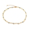 Brass Horse Eye Link Chain Necklaces, with Evil Eye Plastic Beads and 304 Stainless Steel Lobster Claw Clasps, Golden, 14.17 inch(36cm)