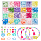 NBEADS 300 Pcs Acrylic Beads Set, Macaron Color Round Beads Flower Beads Heart Beads Star Beads Acrylic Spacer Beads Loose Plastic Beads for Crafting Bracelets Jewelry Making