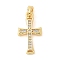 Brass Micro Pave Cubic Zirconia Pendants, Cadmium Free & Nickel Free & Lead Free, Cross Charms, Real 18K Gold Plated, 20.5x11x2mm, Hole: 4x2.5mm