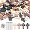 NBEADS 80 Pcs Wooden Cross Pendants, 4 Colors Wood Cross Charms with 120 Pcs Jump Rings 80 Strands Iron Ball Chains for Easter Party DIY Crafts Bracelet Necklace Jewelry Making, Hole: 1.8mm