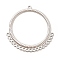 Non-Tarnish 304 Stainless Steel Chandelier Components Links, Grooved Round Ring, Stainless Steel Color, 45.5x43.5x2mm, Hole: 1.6mm & 2mm
