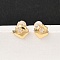 Brass Micro Pave Clear Cubic Zirconia Heart Stud Earrings, with 316 Surgical Stainless Steel Pin and Glass, Nickel Free, Real 18K Gold Plated, 8x8.5mm