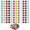 120Pcs 12 Colors Golden Plated Alloy Charms, with Enamel, Enamelled Sequins, Flat Round with Letter, Letter.I, 14x12x2mm, Hole: 1.5mm, 10pcs/color