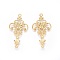 201 Stainless Steel Links, Flower, Golden, 29x15x0.8mm, Hole: 1mm