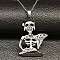 Skull 201 Stainless Steel Pendant Necklaces, with Enamel, Stainless Steel Color, 20.08 inch(51cm)
