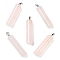 Natural Rose Quartz Pendants, Column Charms with Platinum Plated Brass Snap on Bails, 40.8~42x10~10.5mm, Hole: 7.2x4.2mm