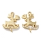 925 Sterling Silver Micro Pave Clear Cubic Zirconia Connector Charms, Christmas Elk Links, with 925 Stamp, Real 18K Gold Plated, 18x14.5x2.5mm, Hole: 1.6mm and 1.4mm