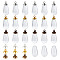 9Pcs 3 Styles Alloy Bead Cap Pendant Bails, 9Pcs Glass Micro Beads Containers, for Globe Glass Bubble Cover Pendant Making, Mixed Color, 6.6~24.5x8~15mm, Hole: 4.5mm