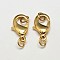 PVD Vacuum Plating Brass Lobster Claw Clasps for Jewelry Necklace Bracelet Making, with Two Jump Rings, Cadmium Free & Lead Free, Golden, 10x6x3mm, Hole: 3mm