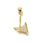 Rack Plating Brass Micro Pave Cubic Zirconia Pendants, Long-Lasting Plated, Lead Free & Cadmium Free, Tool Charms, Real 18K Gold Plated, Double-Sided Axe, 20.5x12x3mm, Hole: 4x3.5mm