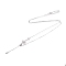 Rhodium Plated 925 Sterling Silver Clear Cubic Zirconia Star Tassel Necklace Making, for Half Drilled Beads, with 925 Stamp, Platinum, 17.91 inch(45.5cm), Pin: 0.8mm