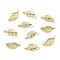 Brass Pendants, Wing, Rack Plating, Long-Lasting Plated, Lead Free & Cadmium Free, Real 18K Gold Plated, 17.5x8x3.5mm, Hole: 1.5mm