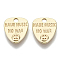 Brass Charms, Nickel Free, Peace Sign with Word Haue Nusic No War, Golden, 12x10x1mm, Hole: 1.8mm