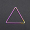 Ion Plating(IP) 201 Stainless Steel Linking Rings, Triangle, Laser Cut, Rainbow Color, 20x23x1mm, Inner Diameter: 18x20mm