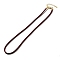 Nylon Milan Cord Necklace Making, with Brass Findings and Stainless Steel Claw Lobster Clasps, Golden, Long-Lasting Plated, Brown, 17.91~18.31 inch(45.5~46.5cm)