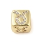 Brass Micro Pave Clear Cubic Zirconia European Beads, Cube, Taurus, 8x8x7.5mm, Hole: 4.5mm