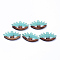Resin & Walnut Wood Pendants, Eyes, Turquoise, 14x27x4mm, Hole: 2mm