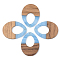 Opaque Resin & Walnut Wood Pendants, Teardrop, Cornflower Blue, 37.5x28x3mm, Hole: 2mm