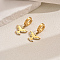 Golden 201 Stainless Steel Eagle Hoop Earrings, White, 31x29mm
