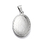 Non-Tarnish 304 Stainless Steel Oval Pendants, with Virgin of Guadalupe, Stainless Steel Color, 27x17.5x3.5mm, Hole: 4x6mm