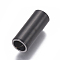 304 Stainless Steel Magnetic Clasps with Glue-in Ends, Frosted, Column, Gunmetal, 17x7mm, Hole: 5mm