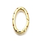Brass Micro Pave Cubic Zirconia Spring Gate Rings, Long-Lasting Plated, Lead Free & Cadmium Free, Rack Plating, Oval, Real 18K Gold Plated, 26.5x15.5x3mm