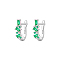 Elegant Geometric 925 Sterling Silver Cubic Zirconia Hoop Earrings, Simple and Fashionable, Platinum, Lime, 12x4mm