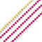 Brass Rhinestone Strass Chains, Rhinestone Cup Chain, Imitate Fluorescent Style, Raw(Unplated), Ruby, 2x2mm, about 23.62 Feet(7.2m)/Strand