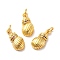 Rack Plating Brass Micro Pave Cubic Zirconia Pendants, with Jump Rings, Long-Lasting Plated, Colorful, Snails, Golden, 17x8x4.5mm, Hole: 3mm