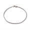 304 Stainless Steel Box Chain Bracelets,with Brass Lobster Claw Clasps, Stainless Steel Color, 7-7/8 inch(20cm)