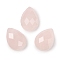Natural Rose Quartz Cabochons, Teardrop, Faceted, Grade A, 18x13x5mm