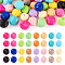 48Pcs 16 Colors Baking Paint Acrylic Beads, Pumpkin, Mixed Color, 16x17mm, Hole: 2mm, 3pcs/color