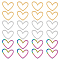 24Pcs 3 Colors 201 Stainless Steel Linking Rings, Laser Cut, Asymmetrical Heart, Mixed Color, 10.5x13x1mm, 8pcs/color