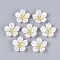 Flower Acrylic Bead Caps, for DIY Jewelry Making, Light Yellow, 28x28x8~10mm, Hole: 1.6mm