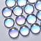 Transparent Glass Cabochons, AB Color Plated, Half Round/Dome, Clear AB, 14x7mm